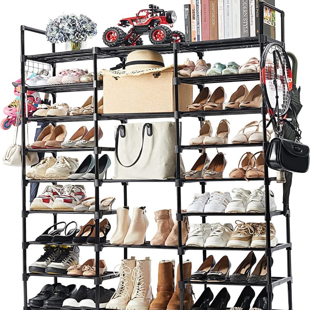 9 Tier Metal Shoe Rack Organizer, 50-55 Pairs Large Tall Shoe Storage